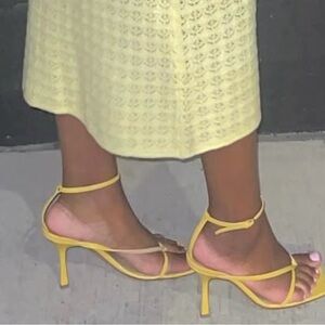 Bottega Veneta Yellow Strappy Heels
